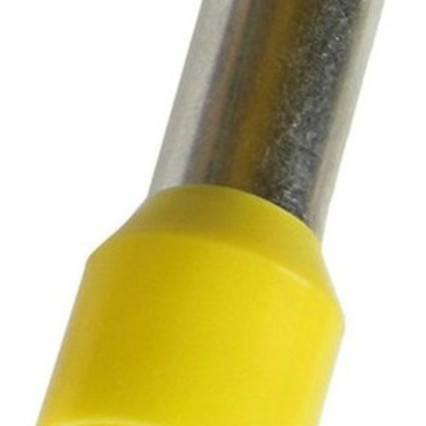 Dmti Kit 100un Terminal Tubular Ilhós 25mm Pré Isolado Amarelo
