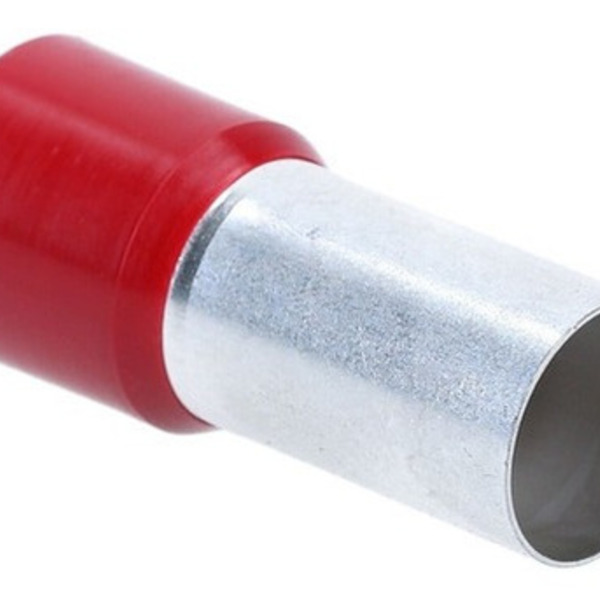 Dmti Kit 100un Terminal Tubular Ilhós 95mm Pré Isolado Vermel