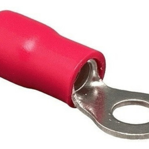 Dmti Kit 10un Terminal Olhal Anel 10mm Vermelho M5 Pré Isolado