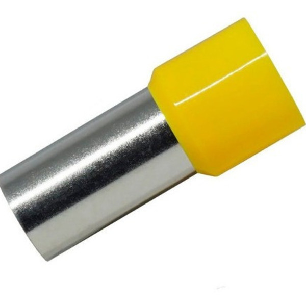 Dmti Kit 20un Terminal Tubular Ilhós 25mm Longo Amarelo E25-25