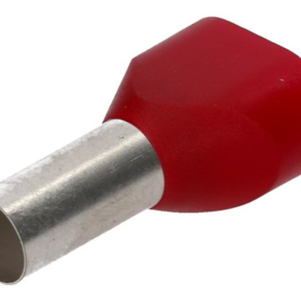 Dmti Kit 500x Terminal Elétrico Ilhós Tubular Duplo 10mm Verm