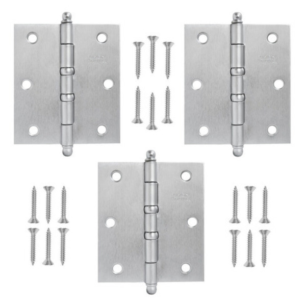 Dobrad. Aco 3 1/2 X 3 Lm C/anel C/3 Escovado Acetinado