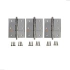 Dobradiça 3 1/2 X 3 Cromada Anel Tolemat Jogo Cartela 3 Pçs