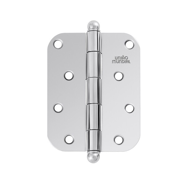 Dobradiça 4x3 Reforçada Em Aço Acetinado C/ 3 Unidades União