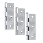 Dobradiça para Porta e Janela de Madeira  Aço Inox 304 3.1/2" até 25kg 3 peças