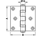 Dobradiça Aço Inox Fosco Com Rolamento 3" X 2,5" (76mmx64mm)