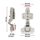 Dobradiça Click Com Pistão Curva 3,5cm - Renna