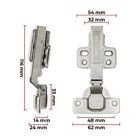 Dobradiça Click Com Pistão Reta 3,5cm - Renna