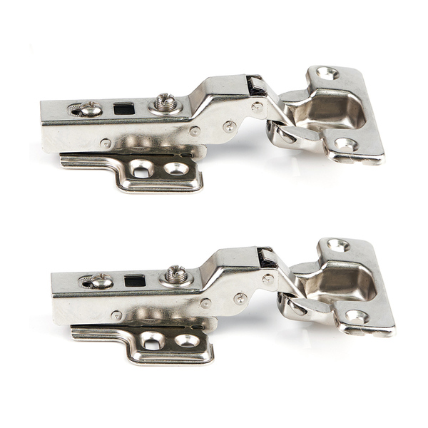 Dobradiça Curva 35mm Pistão Amortecedor E Calço Click 2 Unida