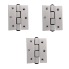 Dobradiça De Alumínio Branca 70 X 70 Kit Com 03 Unidades