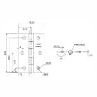 Dobradiça De Porta Pino E Bola 3.1/2' X 2.5/16' Com 3 Peças S