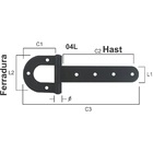 Dobradiça De Porteira Tipo Ferradura Pintada N 02