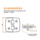 Dobradiça Dupla Automática P/ Box De Banheiro Direita 1129d