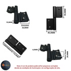 Dobradiça Encaixe Aluminio Porta Abrir Linha 30 Preta Alumifi