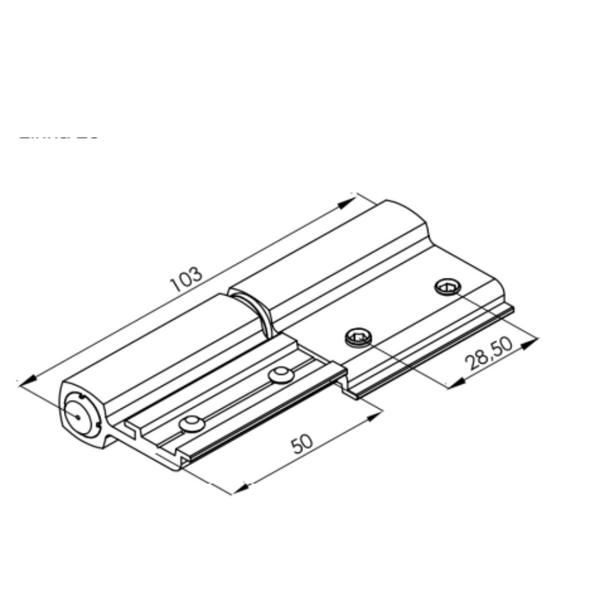 Dobradiça Encaixe Aluminio Porta Linha 25 Suprema Fosca Dob-688