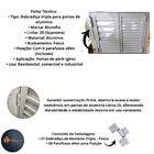 Dobradiça Encaixe Aluminio Porta Linha 25 Tripla 3 Abas Alumi