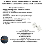 Dobradiça Encaixe Linha 30 Dupla Sd-323 Porta Giro Abrir Alum