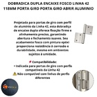 Dobradica Encaixe Linha 42 Dupla Sd-333 Porta Giro Abrir Alum