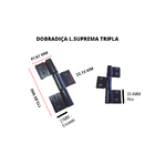 DOBRADICA ENCAIXE TRIPLA LINHA SUPREMA PORTA ALUMINIO ABRIR G