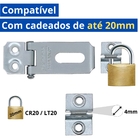 Dobradiça Fecho Trinco Porta Cadeado 4cm + Cadeado 20mm Para
