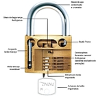 Dobradiça Fecho Trinco Porta Cadeado 6,5cm + Cadeado 25cm Par