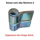 Dobradiça Gonzo Com Aba N2 Portão De Ferro E Aço Kit 2 Pçs