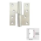 Dobradiça Hamburguesa Reta Aço Inox Polido Fixação Direita