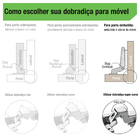 Dobradiça para Móveis Super Curva 35mm 95º Aço Zincado