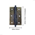 Dobradiça Para Porta Antique Ouro Velho 3 1/2 Tolemat 3 Pçs