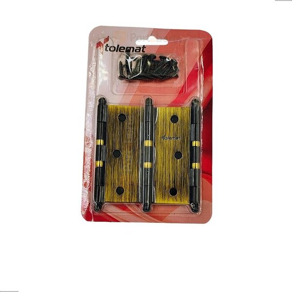 Dobradiça Para Porta Antique Ouro Velho 3 1/2x3 Anel Tolemat