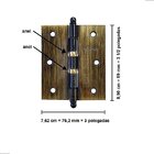 Dobradiça Para Porta Antique Ouro Velho 3 1/2x3 Anel Tolemat