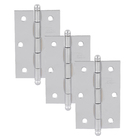 Dobradiça para Porta Camarão Cromado Acetinado até 21kg 3 peças