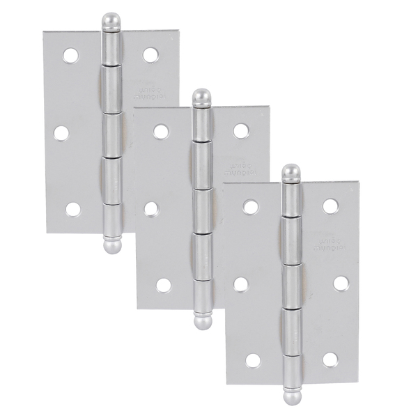 Dobradiça para Porta Camarão Cromado Acetinado até 21kg 3 peças