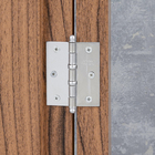 Dobradiça para Porta com Anel Cromado Acetinado até 24kg 3 peças