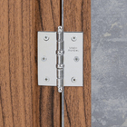 Dobradiça para Porta com Anel Cromada até 24kg 3 peças