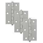 Dobradiça para Porta com Pino Reversível Cromado Acetinado até 15kg 3 peças