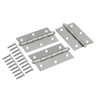 Dobradiça para Porta com Pino Reversível Cromado Acetinado até 15kg 3 peças