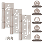 Dobradiça Para Porta Com Rolamento Sobrepor Inox Escovado 884