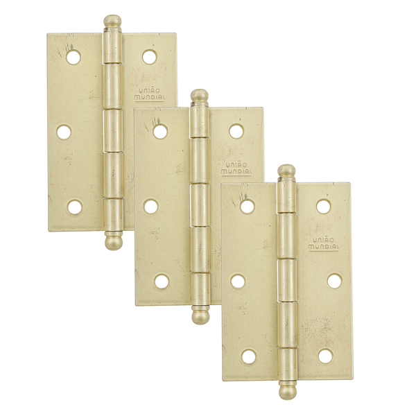 Dobradiça para Porta Latão Acetina 25kg 3 peças