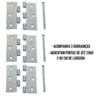 Dobradiça Para Porta Madeira Pino Reversível Stam 3 Peças