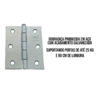 Dobradiça Para Porta Madeira Pino Reversível Stam 3 Peças