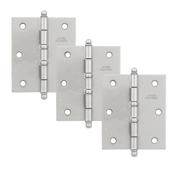 Dobradiça para Porta Pintado até 60kg 3 peças