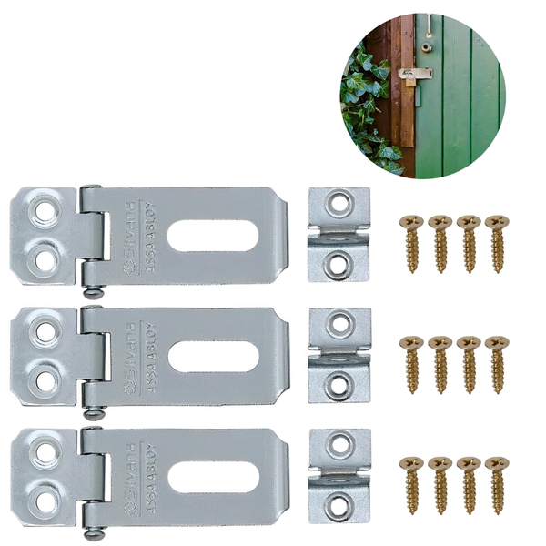 Dobradiça Porta Cadeado Fecho Trinco Zincado 1,5" Para Portão