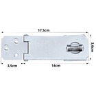 Dobradiça Porta Cadeado Fecho Trinco Zincado 14cm Para Portão