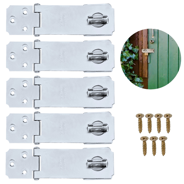 Dobradiça Porta Cadeado Fecho Trinco Zincado 4,5" Para Portão