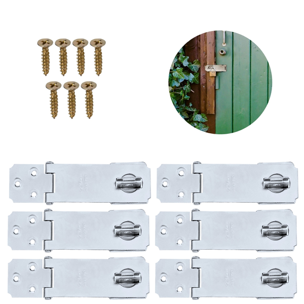 Dobradiça Porta Cadeado Fecho Trinco Zincado 4,5" Para Portão