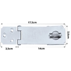 Dobradiça Porta Cadeado Fecho Trinco Zincado 5,5" Para Portão