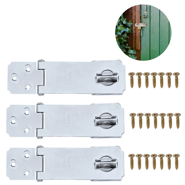 Dobradiça Porta Cadeado Fecho Trinco Zincado 5,5" Para Portão