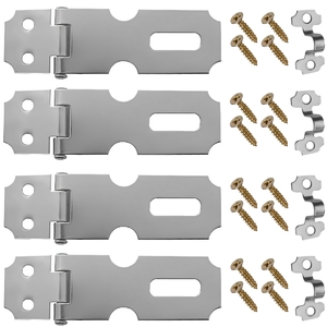 Foto de Dobradiça Porta Cadeado Fecho Trinco Zincado 6,3cm Para Portã