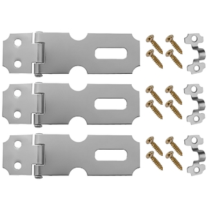 Foto de Dobradiça Porta Cadeado Fecho Trinco Zincado 6,3cm Para Portã
